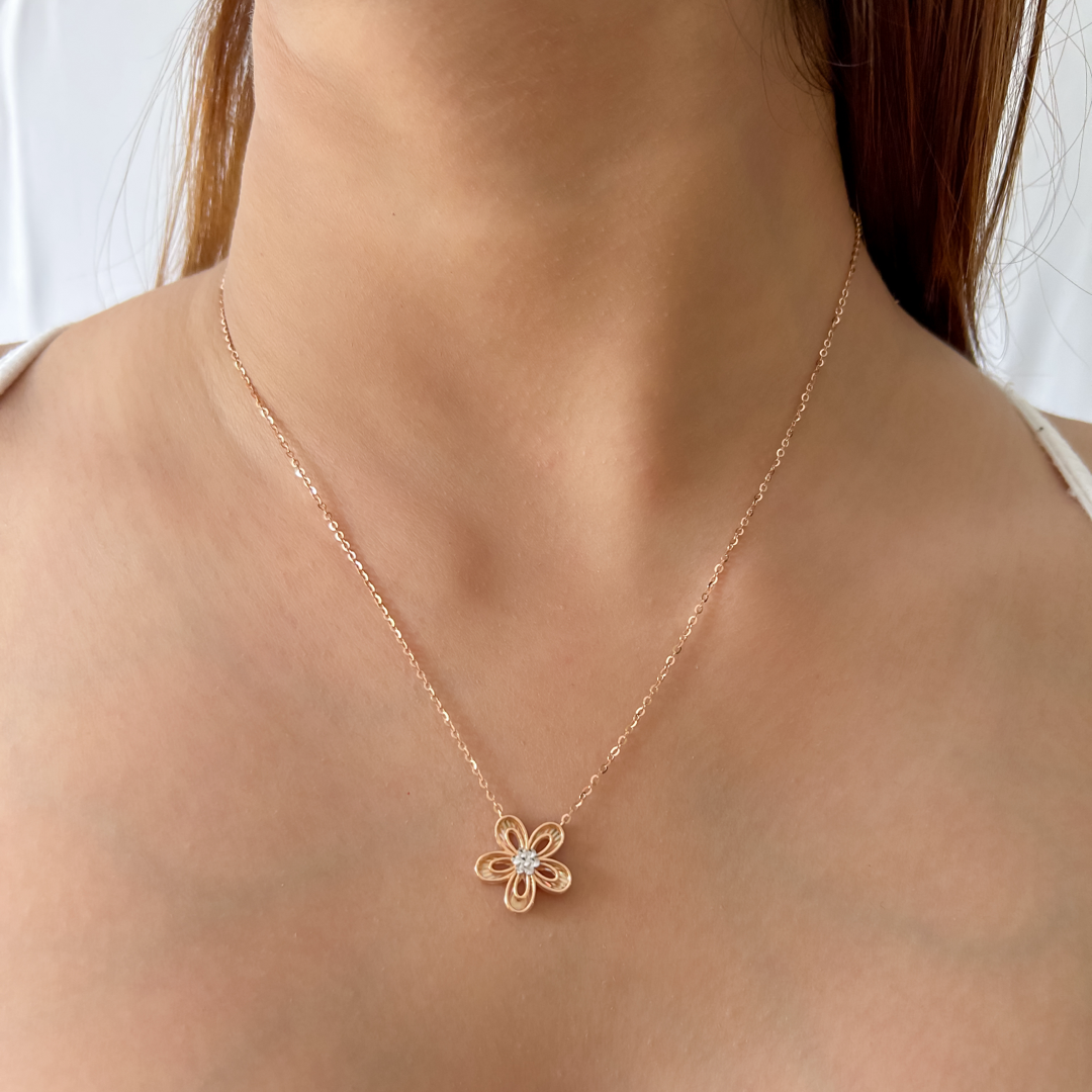 Rose Kaleido Floral Necklace