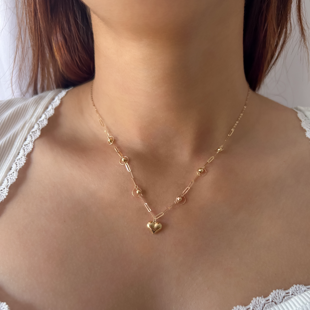 Heart Sphere Link Necklace