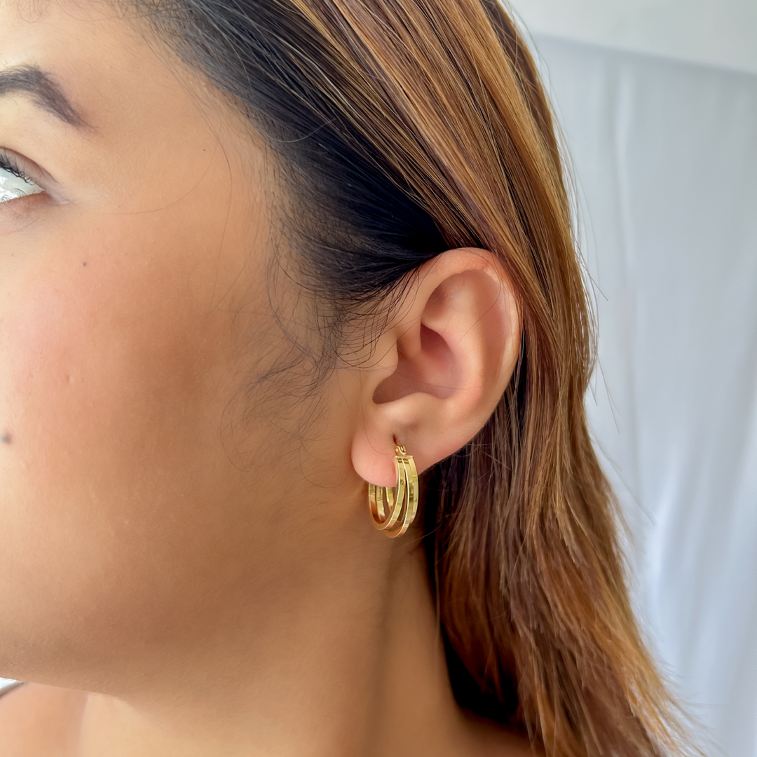 Asymmetric Oval Hoops