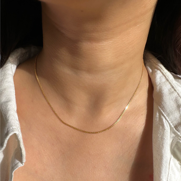Solid 18K Gold Ultra Fine Thin Necklace Chain