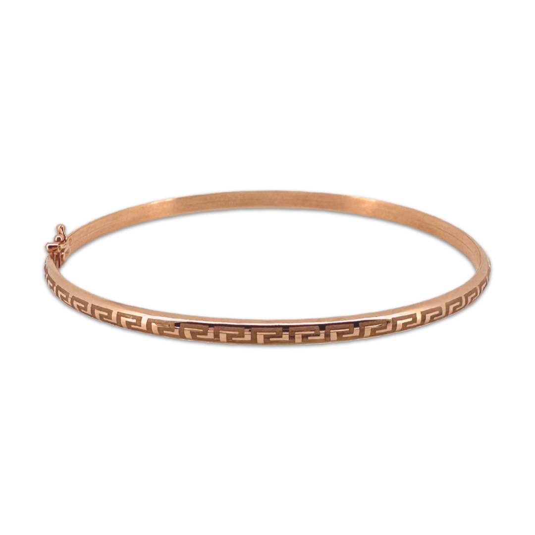 Curved Meander Bangle Bracelet