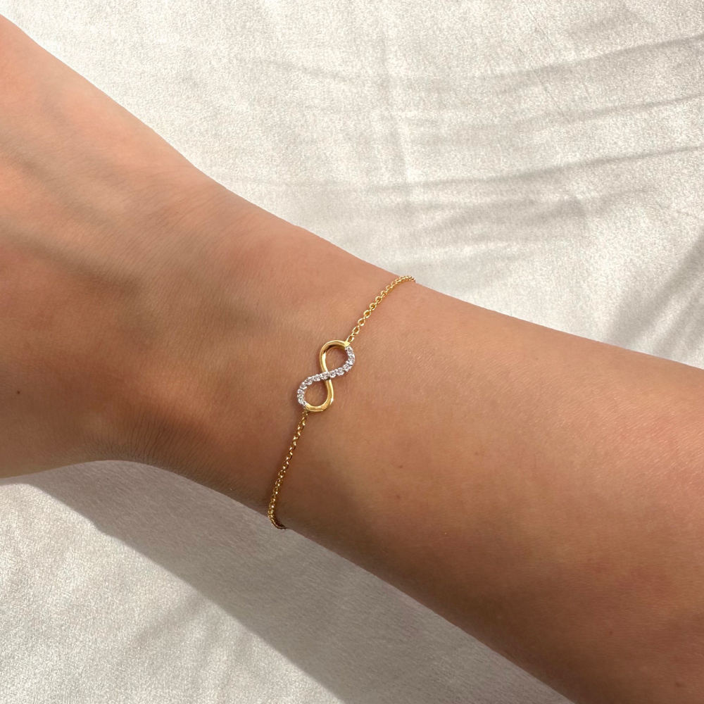 Gold infinity bracelet deals