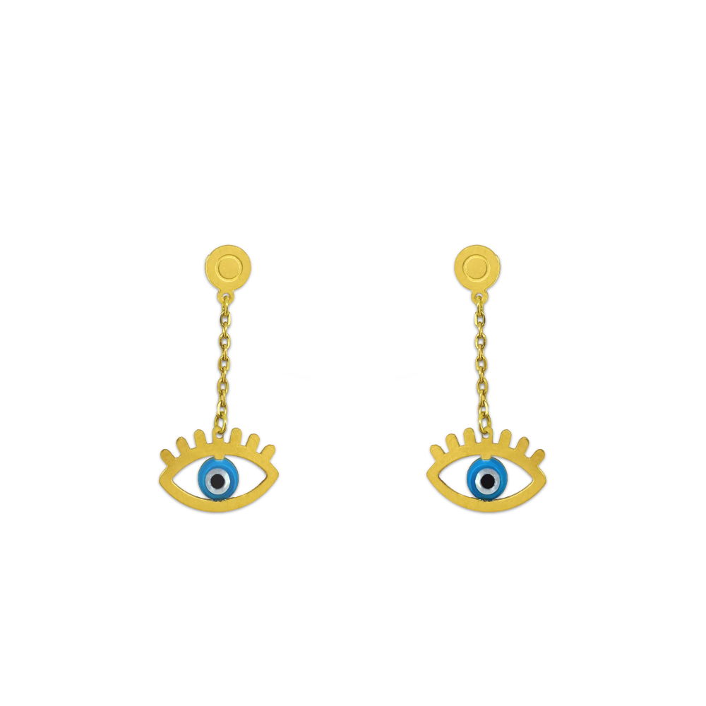 Evil Eye Chain Earrings