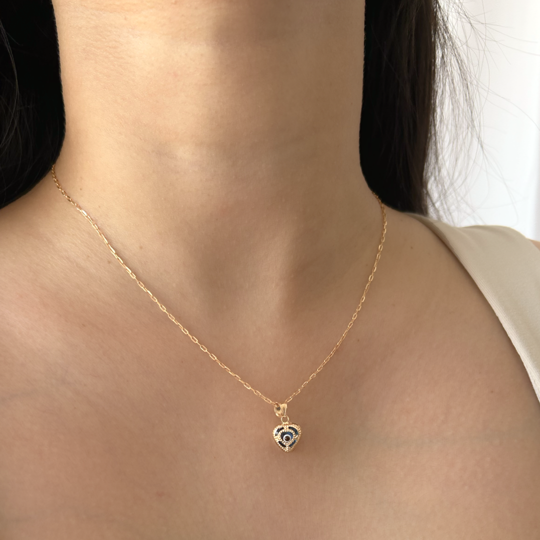Evil Eye Heart Pendant