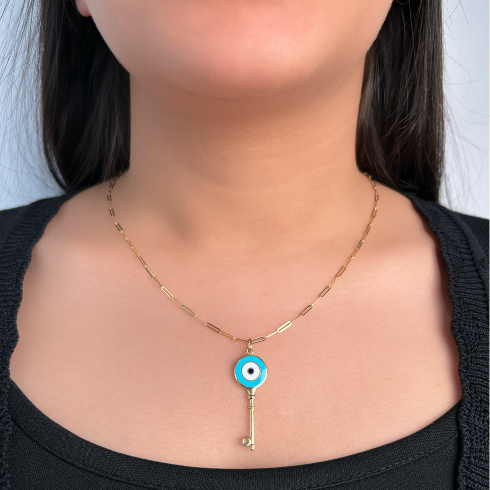 Evil Eye Key Necklace