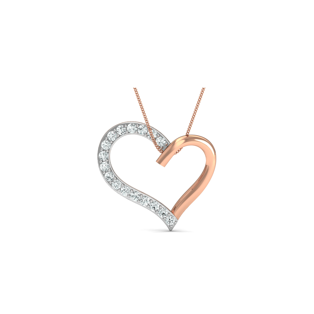 Studded Half Heart Pendant