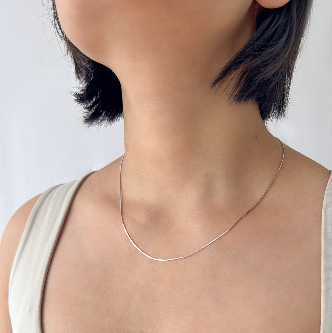 Mini Box Snake Chain | White