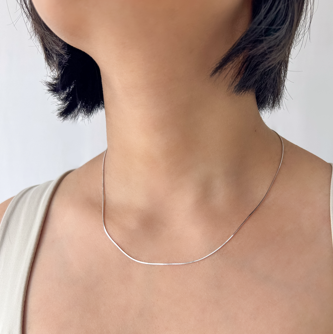 Mini Box Snake Chain | White