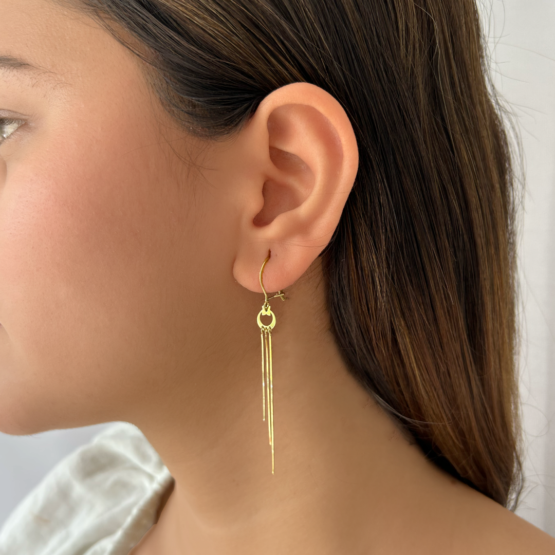 Moon Flower Drop Earrings