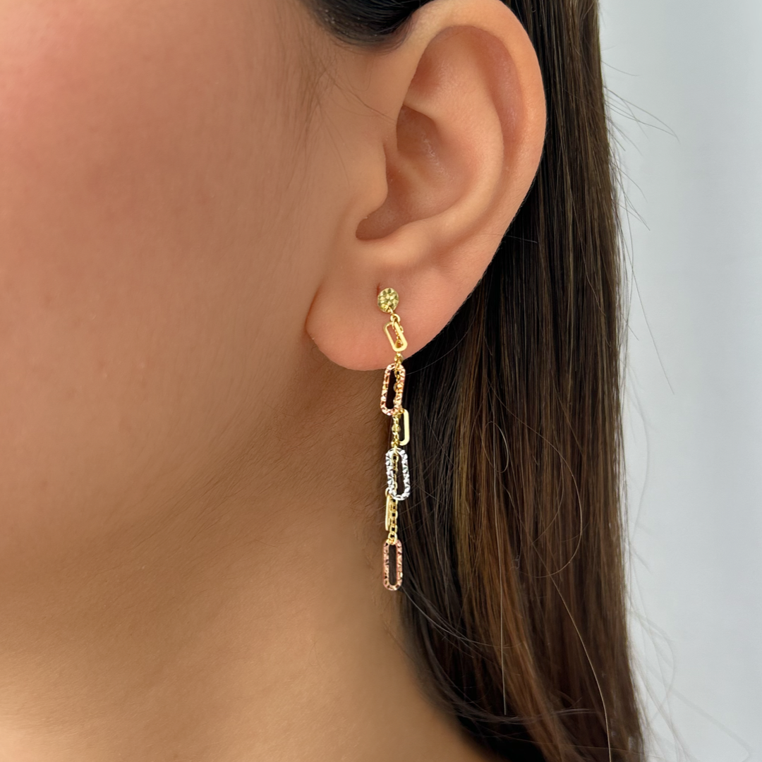 Paperclip Chain Dangler Earrings