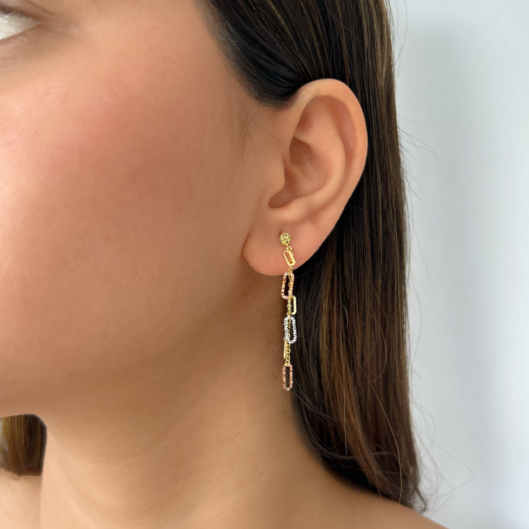 Paperclip Chain Dangler Earrings