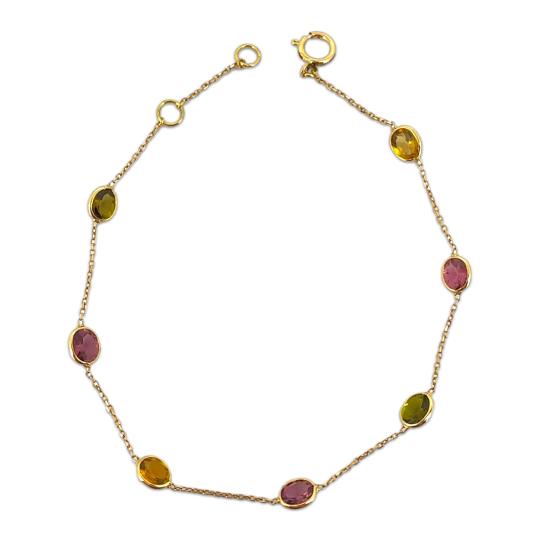 Pastel Tourmaline Oval Bracelet