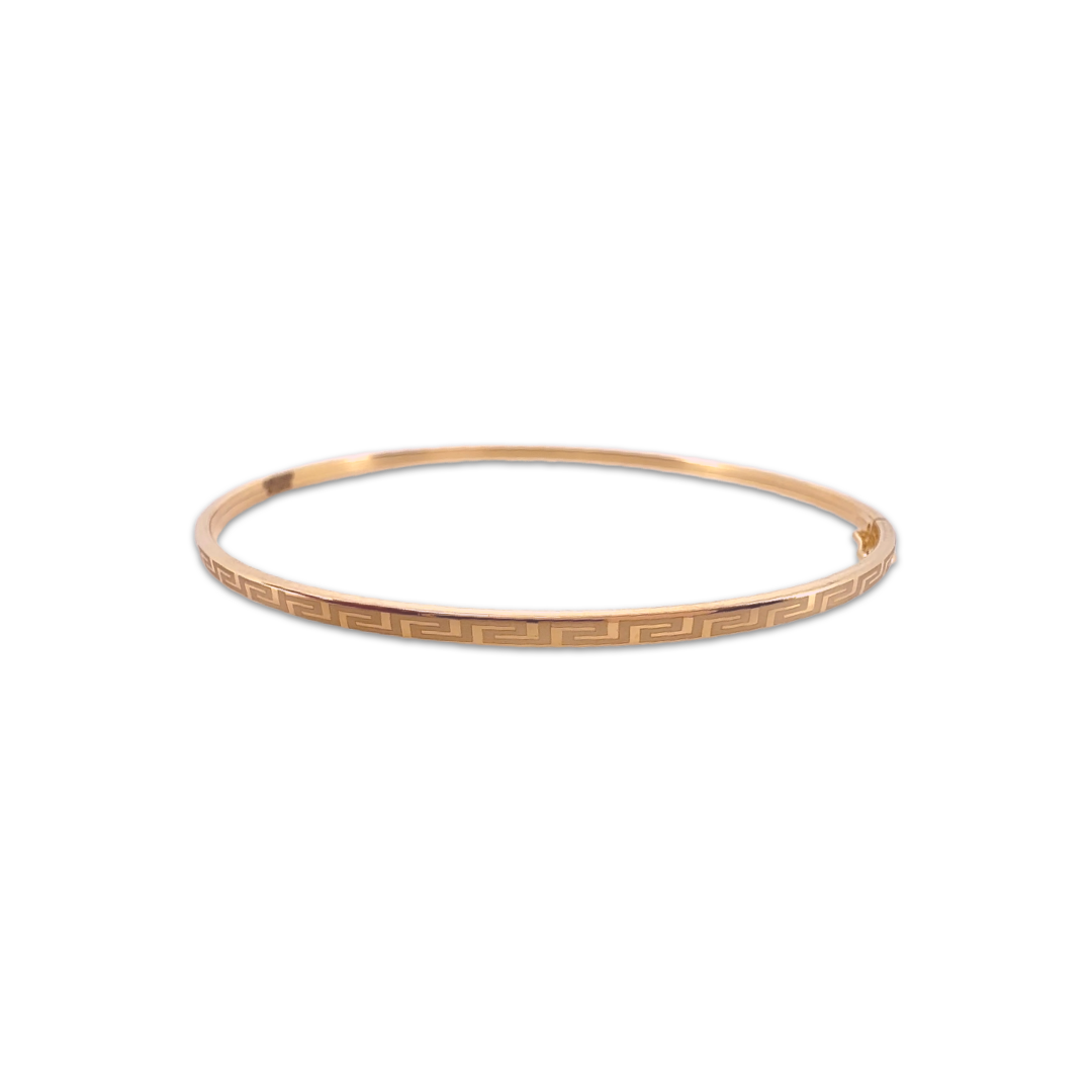 Sleek Meander Bangle Bracelet | Rose