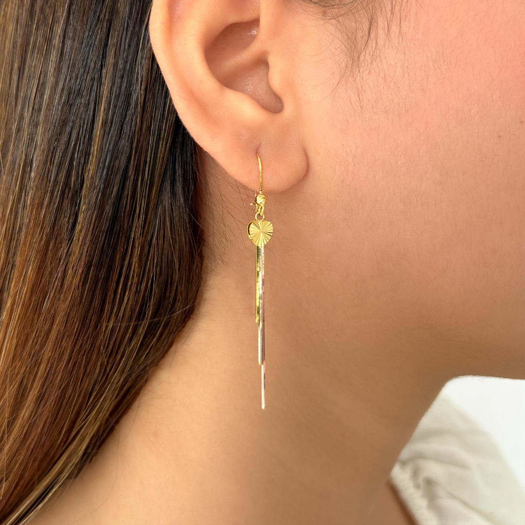 Sparkle Heart Drop Earrings