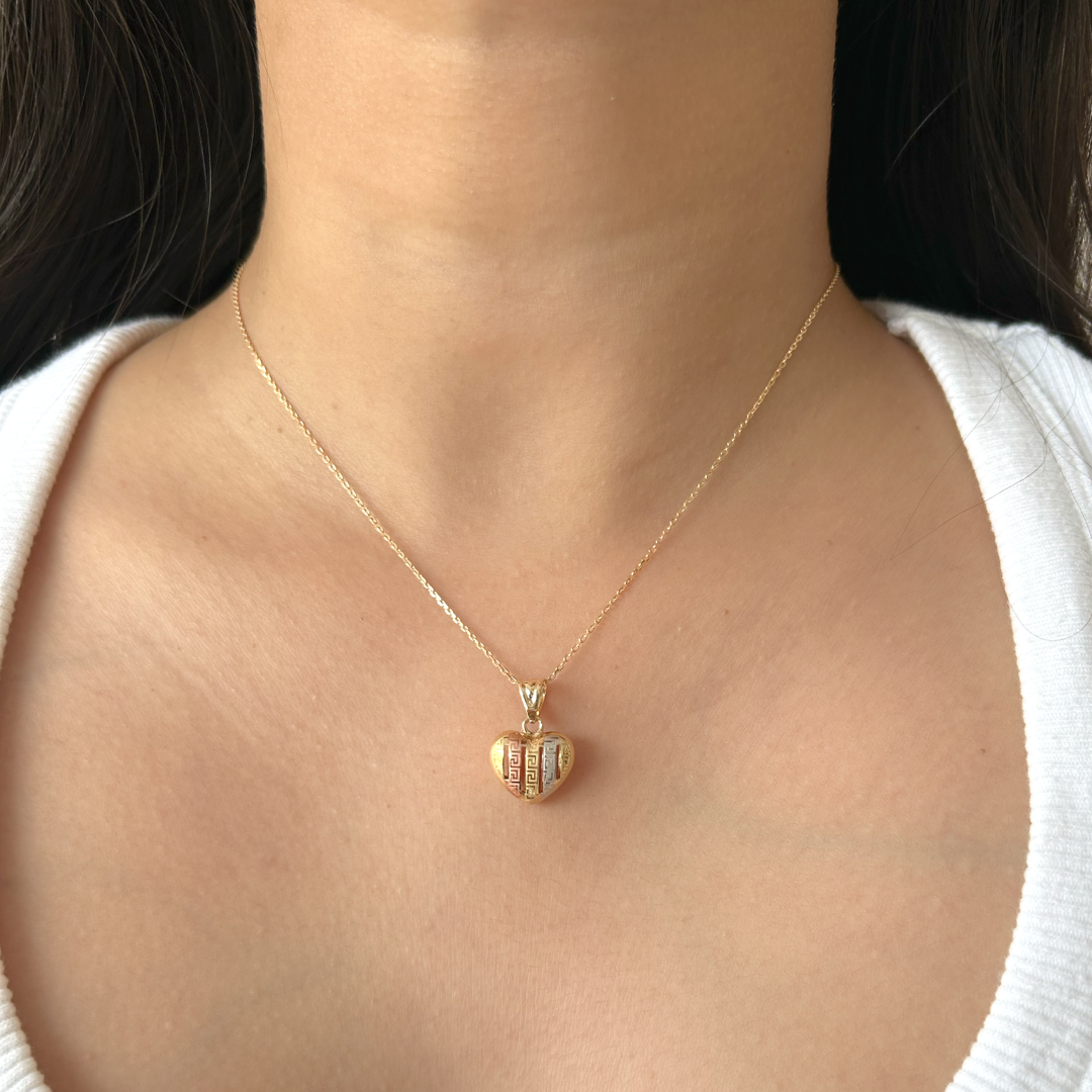 Striped Heart Meander Pendant