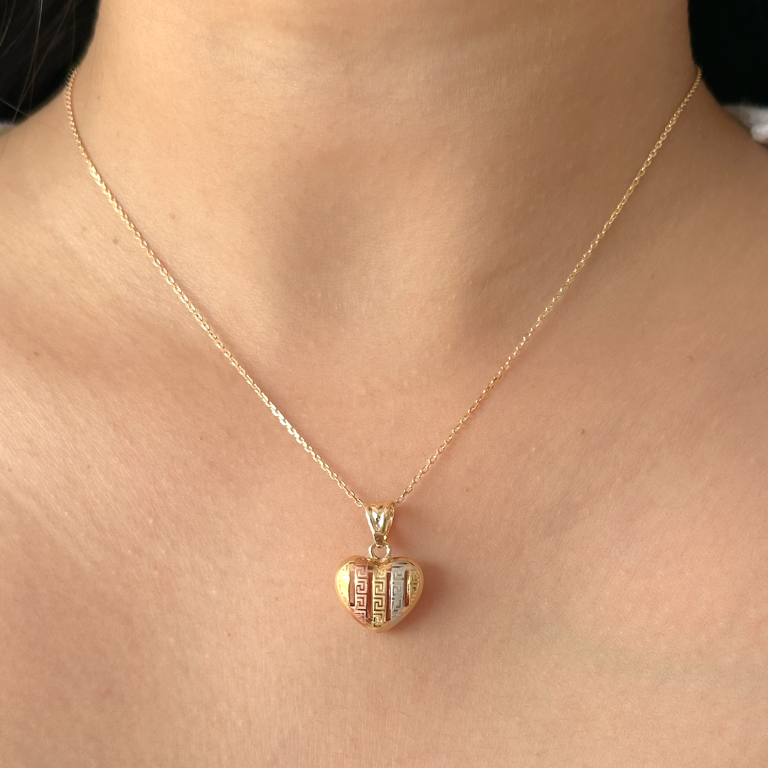 Striped Heart Meander Pendant