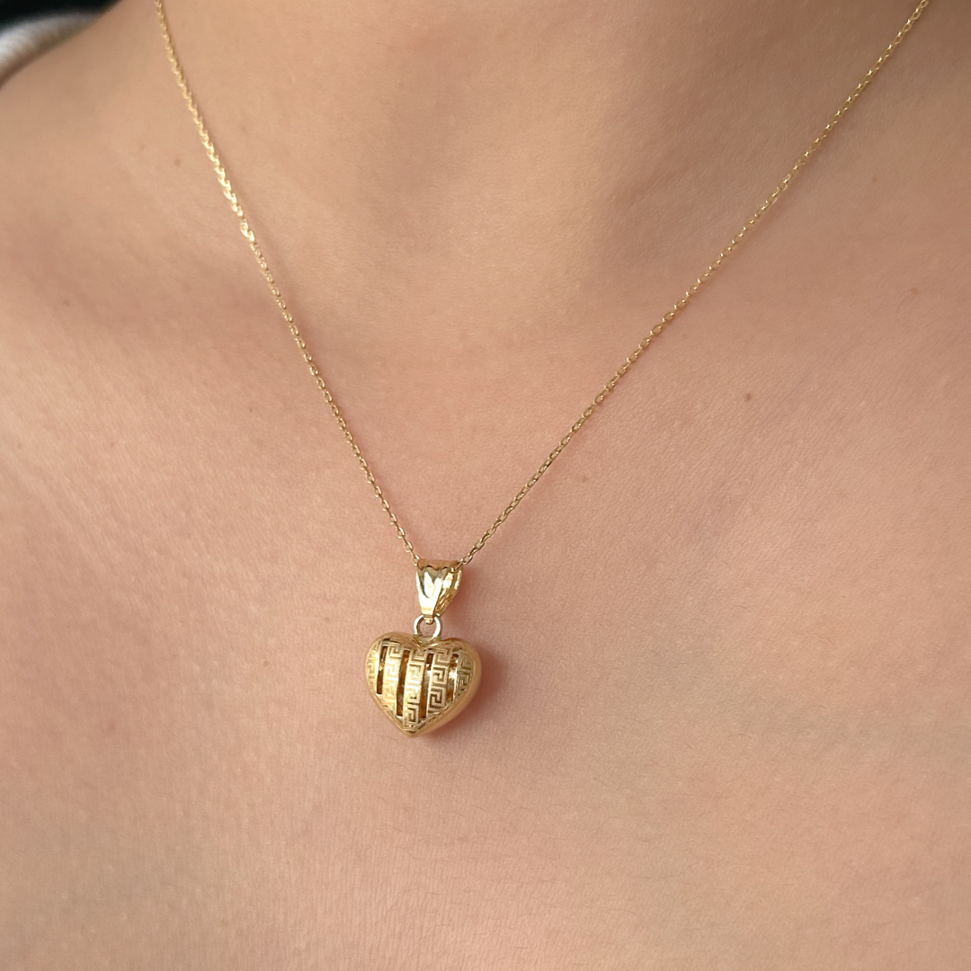 Striped Heart Meander Pendant