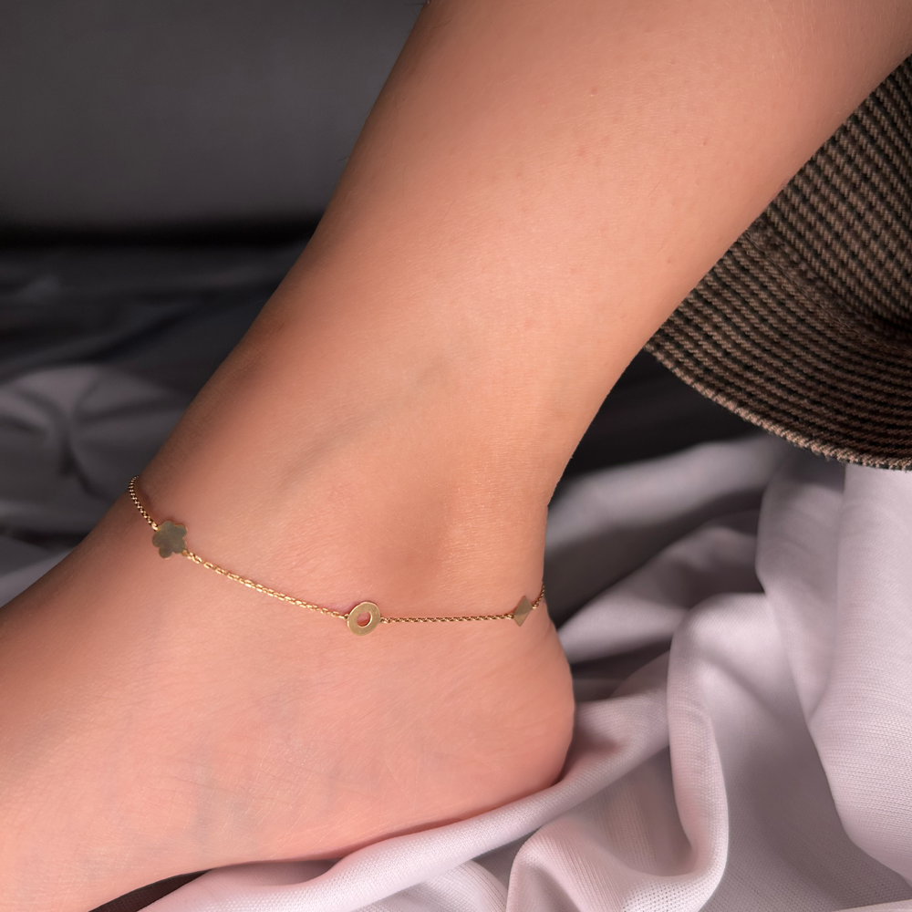 Geometric Charm Anklet