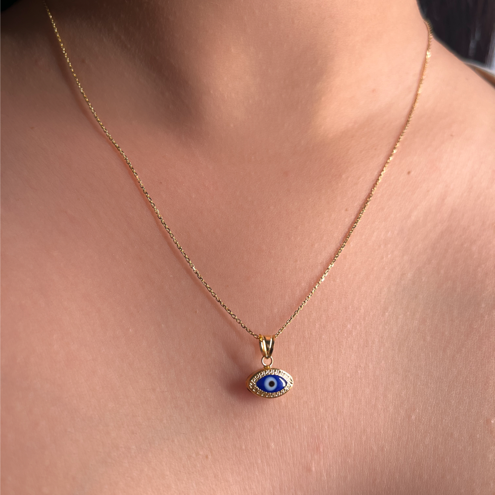 Meander Evil Eye Pendant (Blue)
