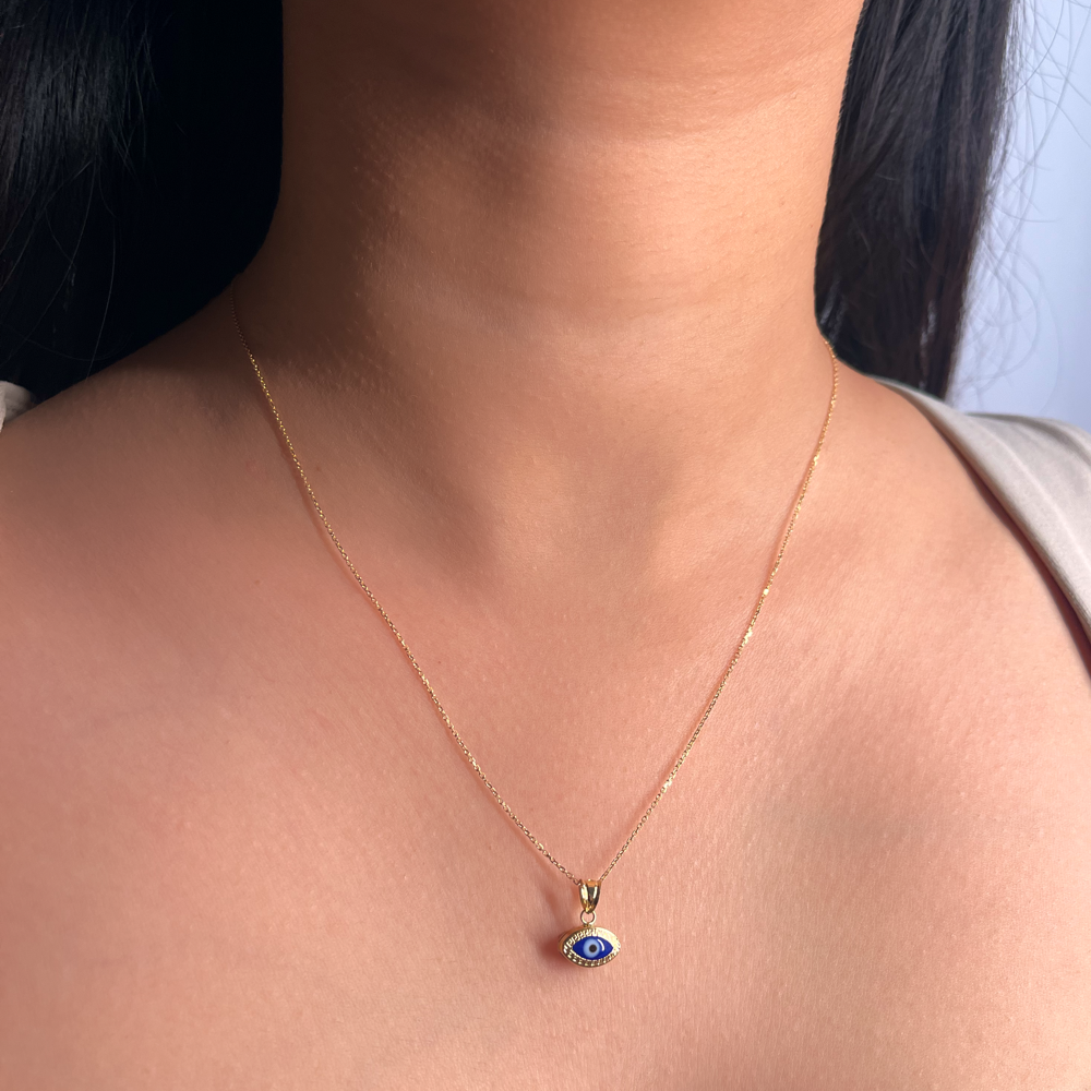 Meander Evil Eye Pendant (Blue)