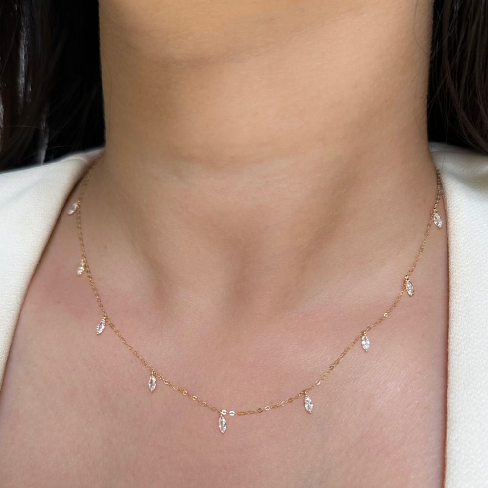 Diamond crystal best sale necklace