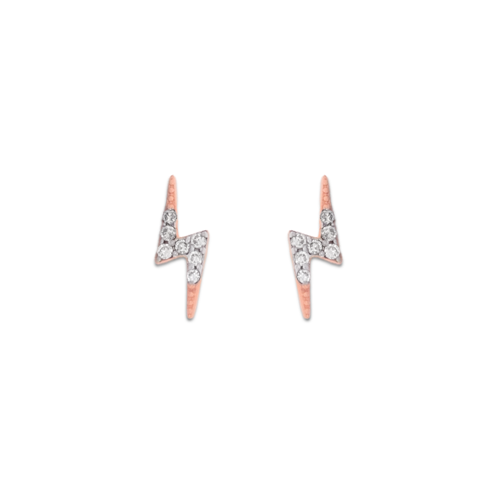 Diamond Lightning Bolt Studs