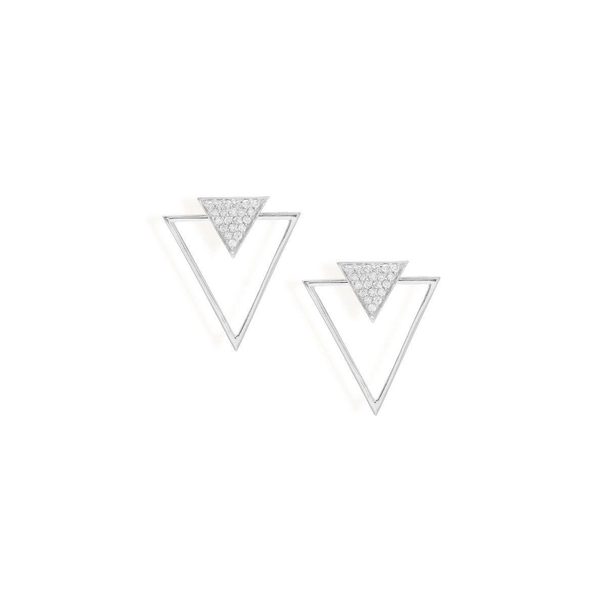 Delta Ear Jacket Earrings Starklejewels White 14K 