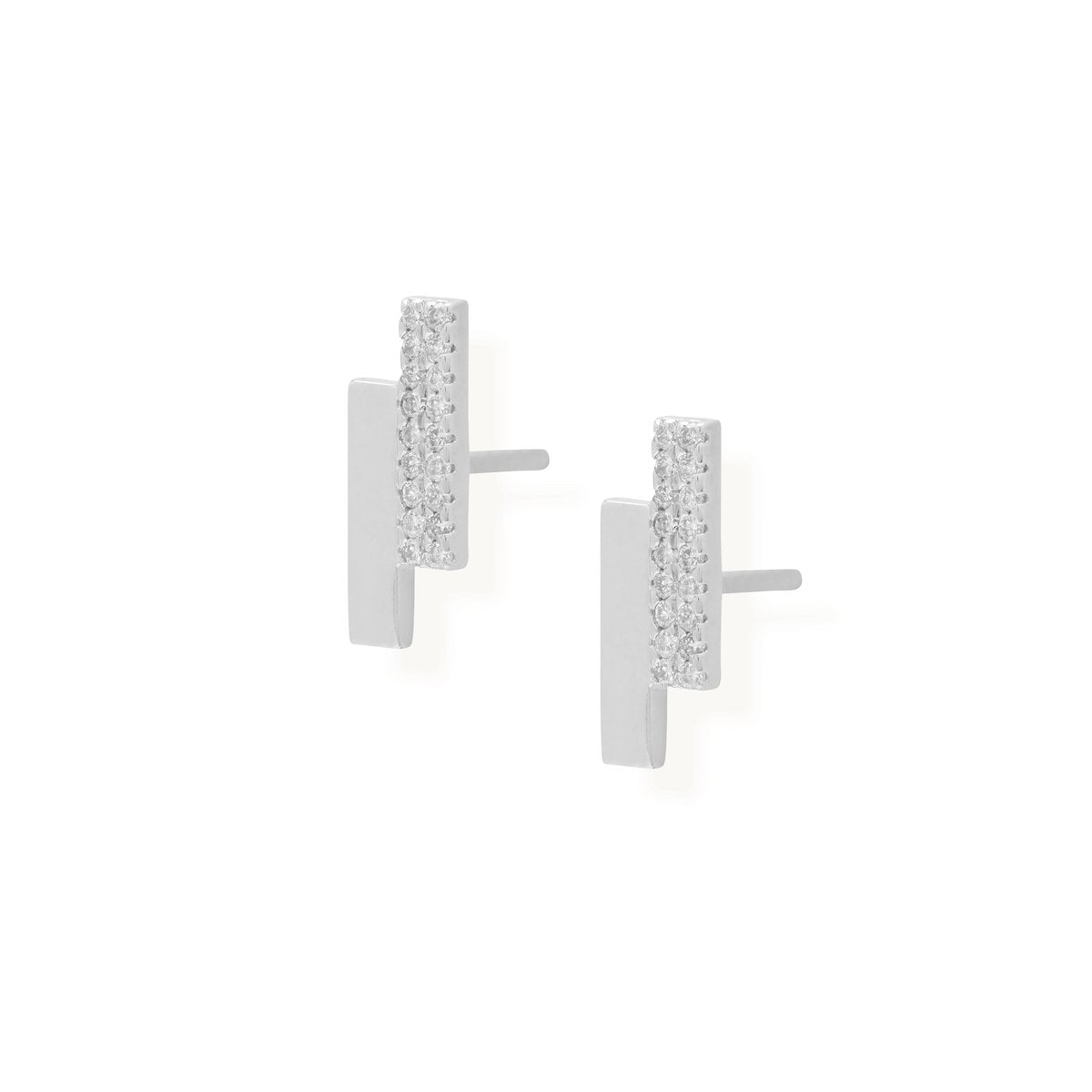 Diamond Block Earrings Earrings Starklejewels White 14K