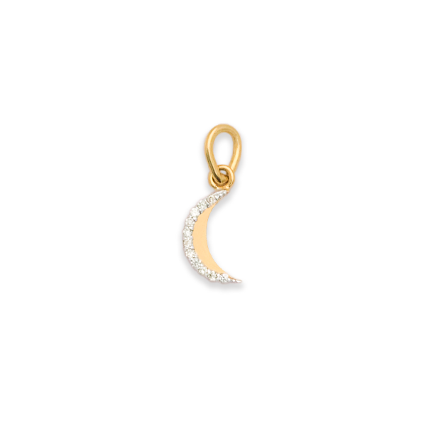 Diamond Crescent Moon Pendant - Starkle