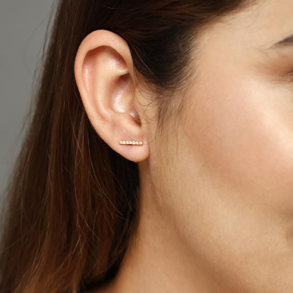 Diamond Line Studs - Main Image