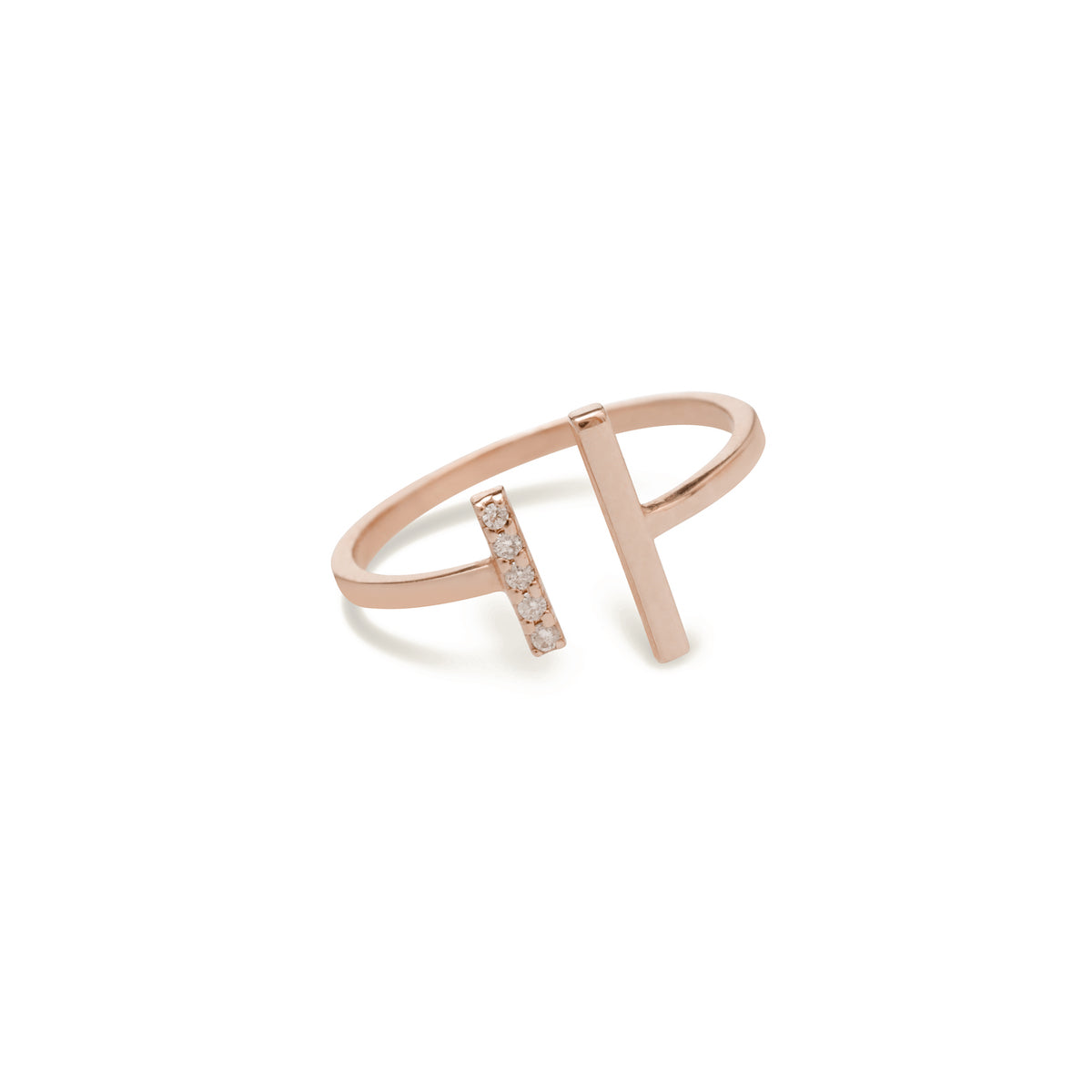 diamond ring for women in rose gold colour