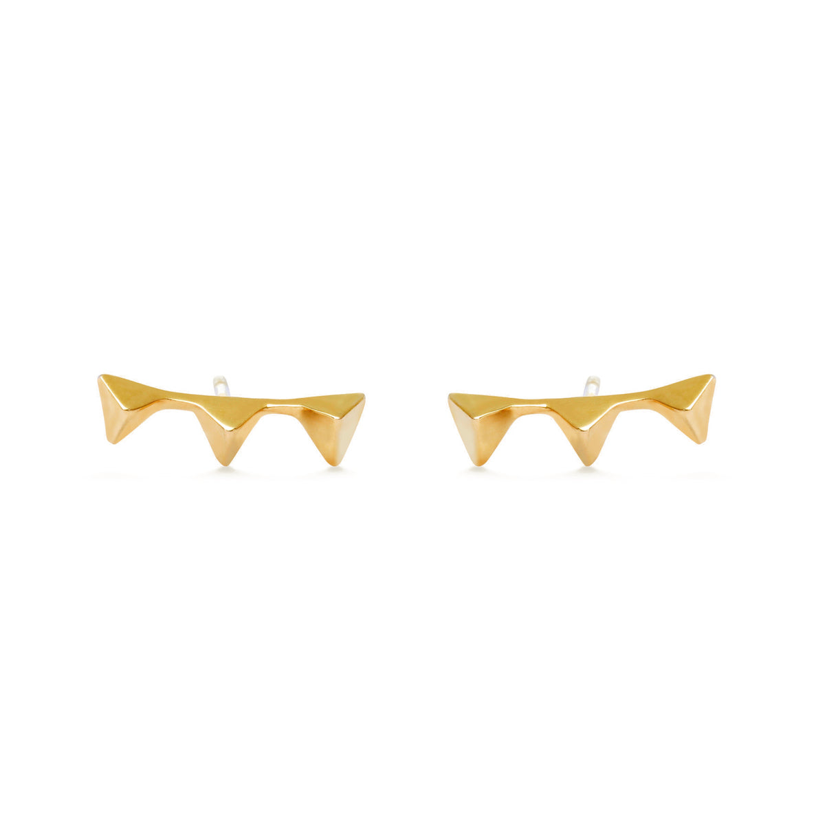 Triplet studs for women,  Jewelry for girlfriend, minimalist jewellery, real gold jewelry, buy gold earrings