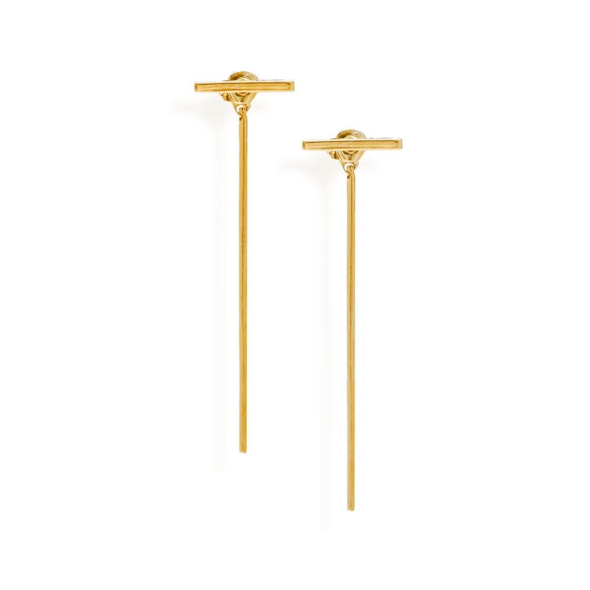 gold earrings for women, line ear jackets for women, jewellery for girlfriend, gifts under 10000, minimalist jewellery, buy gold earrings