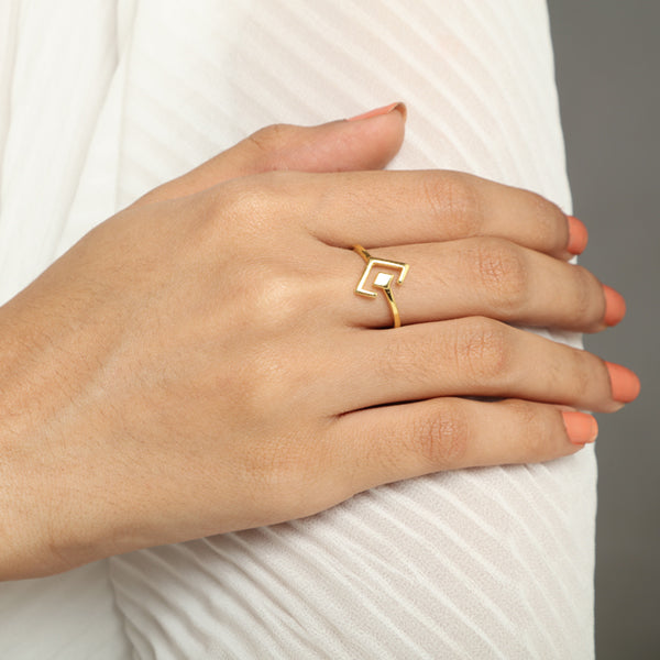 gold design ring for women, Jewelry for girlfriend, minimalist jewellery, real gold jewelry