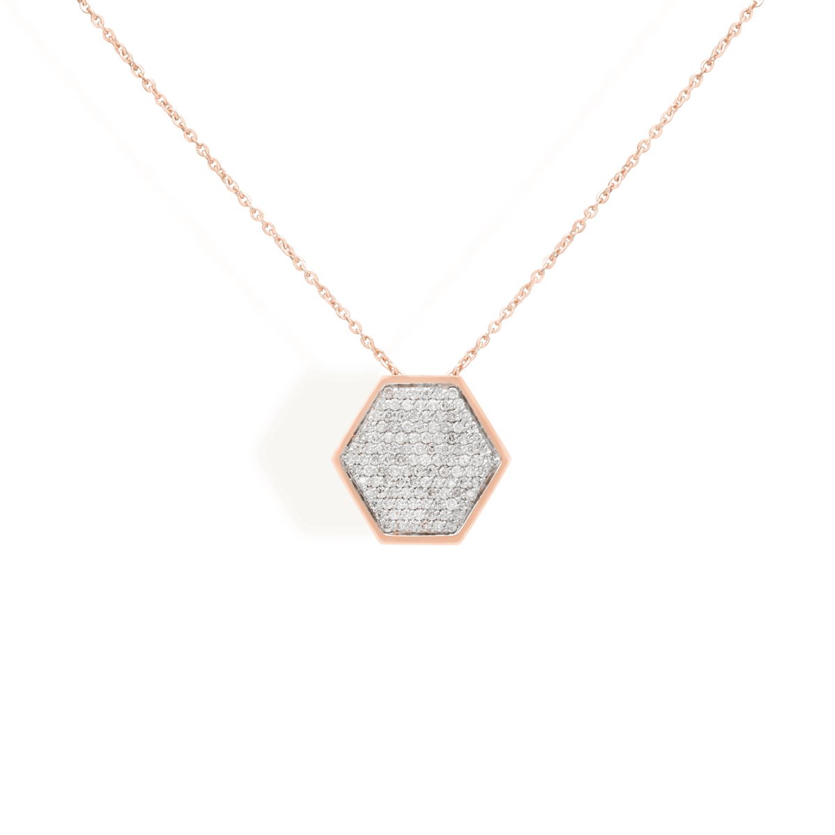 Diamond Hexa Necklace Necklace Starklejewels Rose 14K