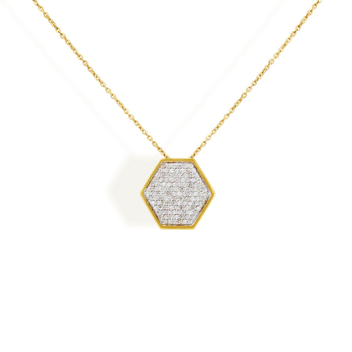 Diamond Hexa Necklace Necklace Starklejewels Yellow 14K