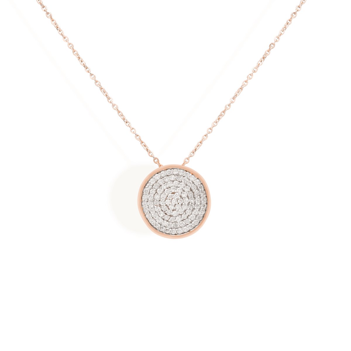 Diamond Circle Necklace Necklace Starklejewels Rose 14K