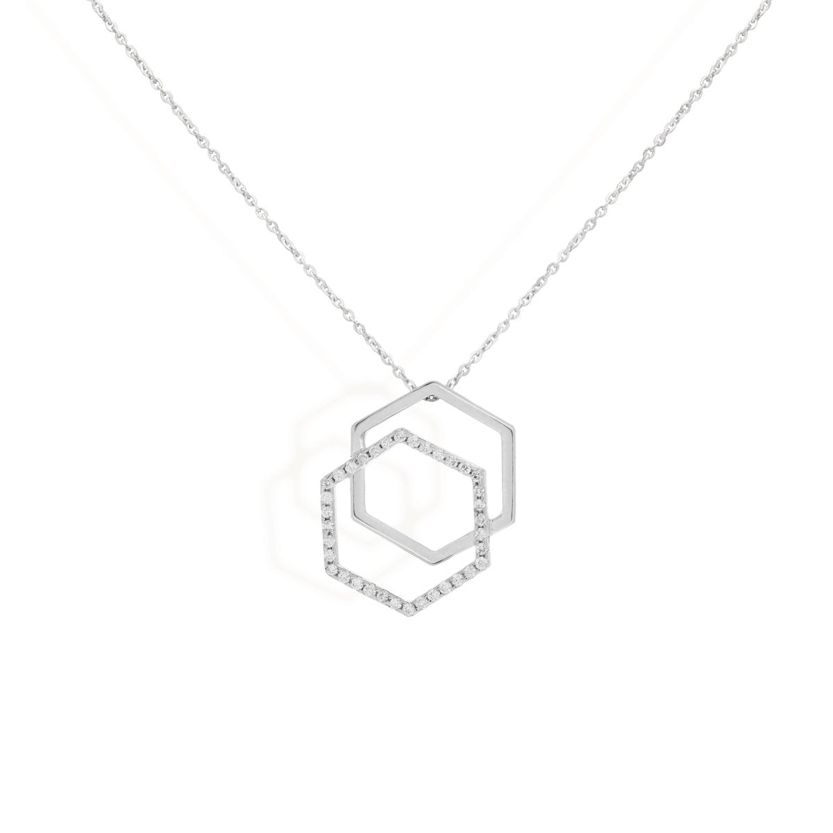 Di-Hexa Necklace Necklace Starklejewels White 14K