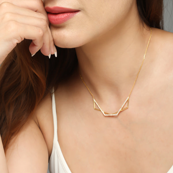 Barb Cuff Necklace for women,Jewelry for girlfriend, minimalist jewellery, real gold jewelry, gold chain with pendants, gold pendant for women