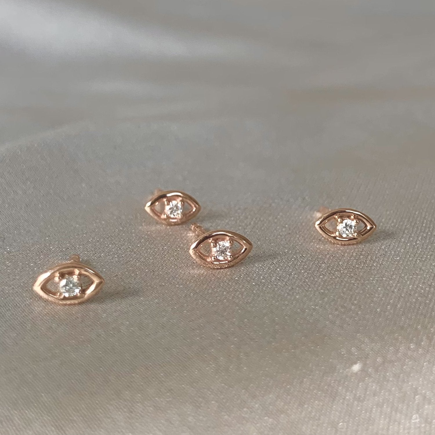 Evil Eye Studs | Rose Gold - Starkle