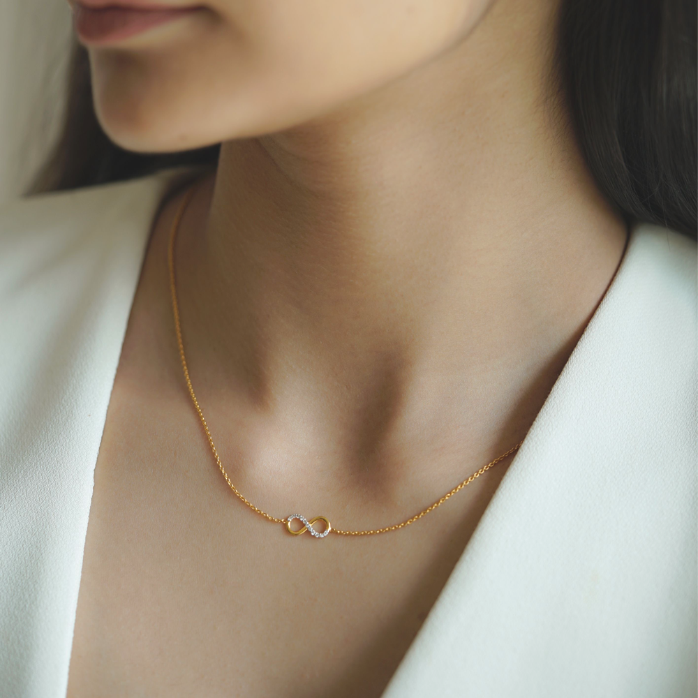 Diamond Infinity Necklace | Rose