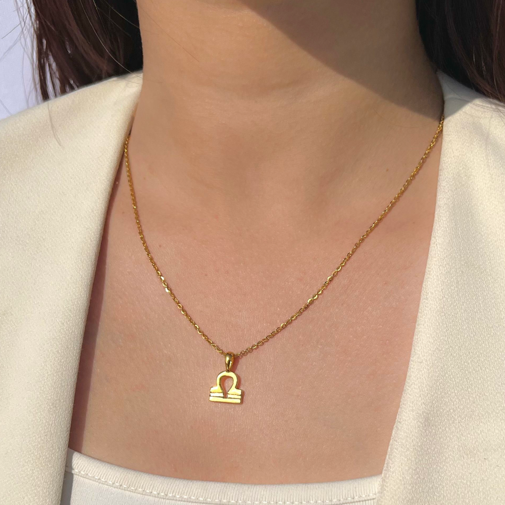 Gold libra online pendant necklace