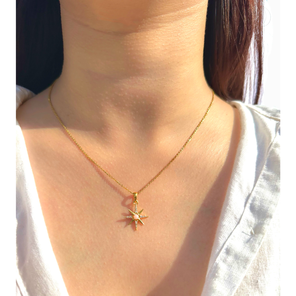 Pink Opal Star Pendant