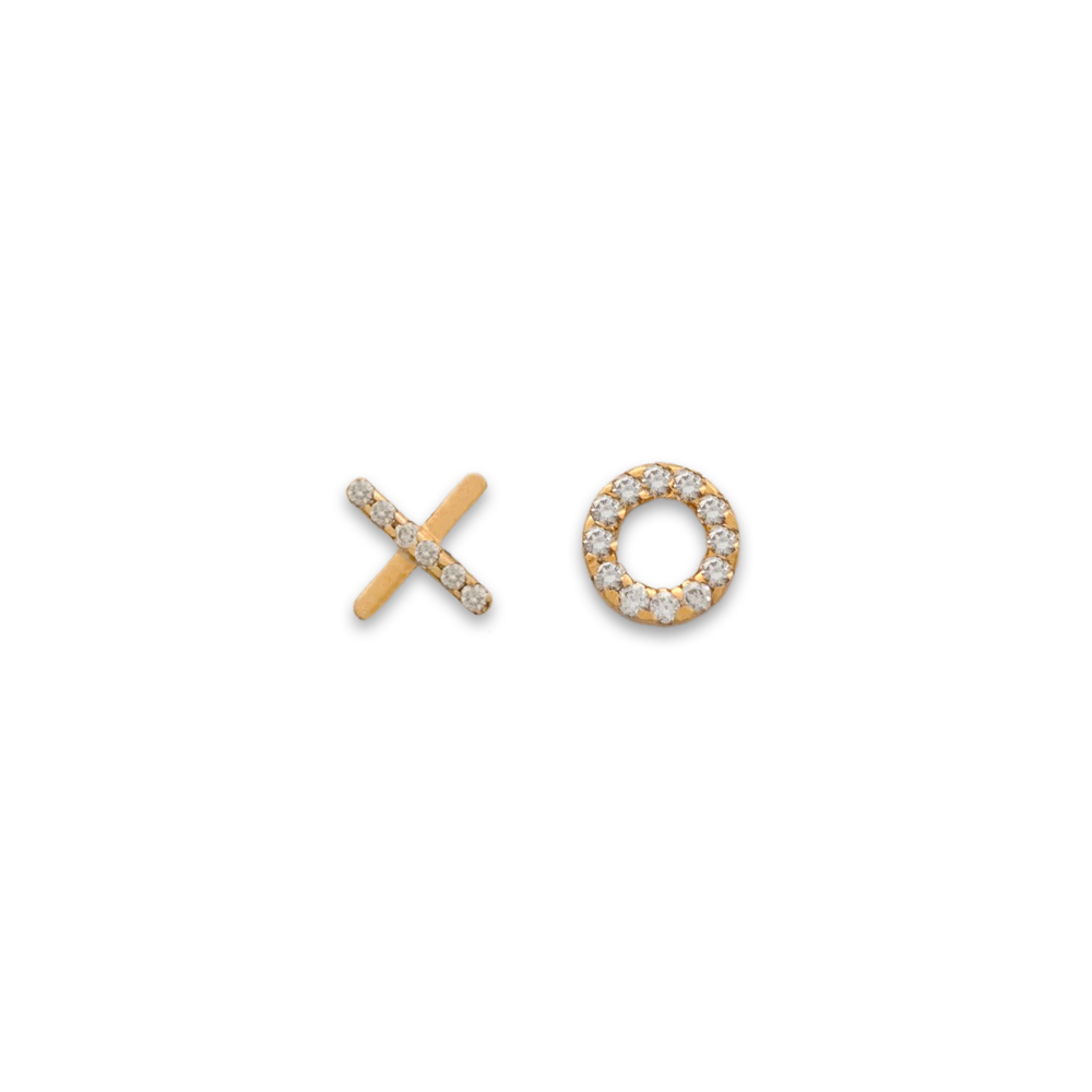 xo studs, small earrings, gold earrings, fine jewellery