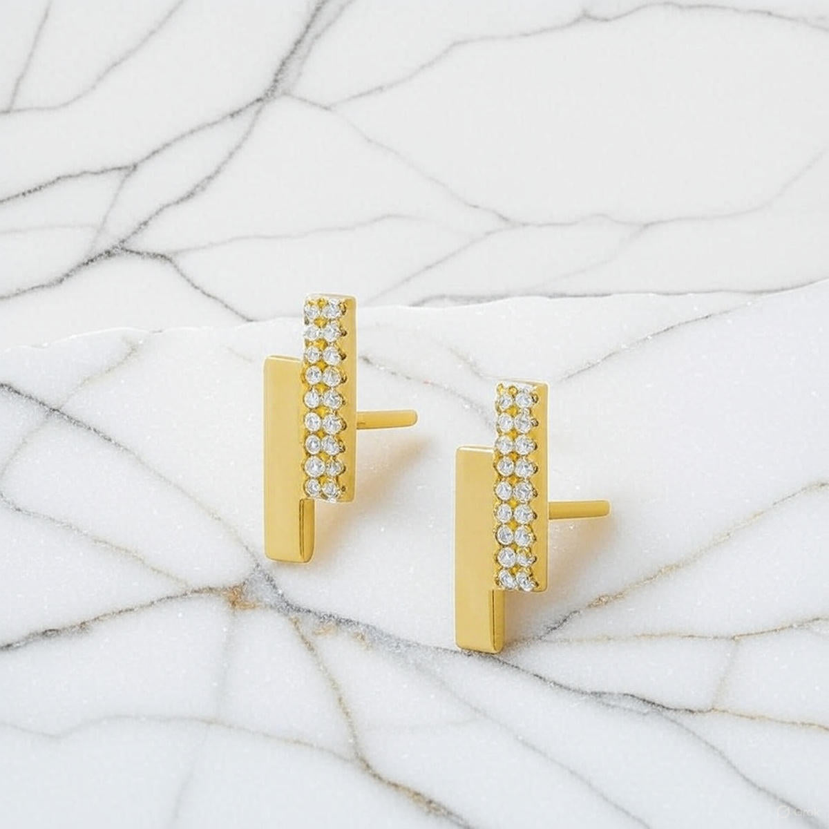Timeless Beauty Meets Modern Style in Our Diamond Block Earrings
