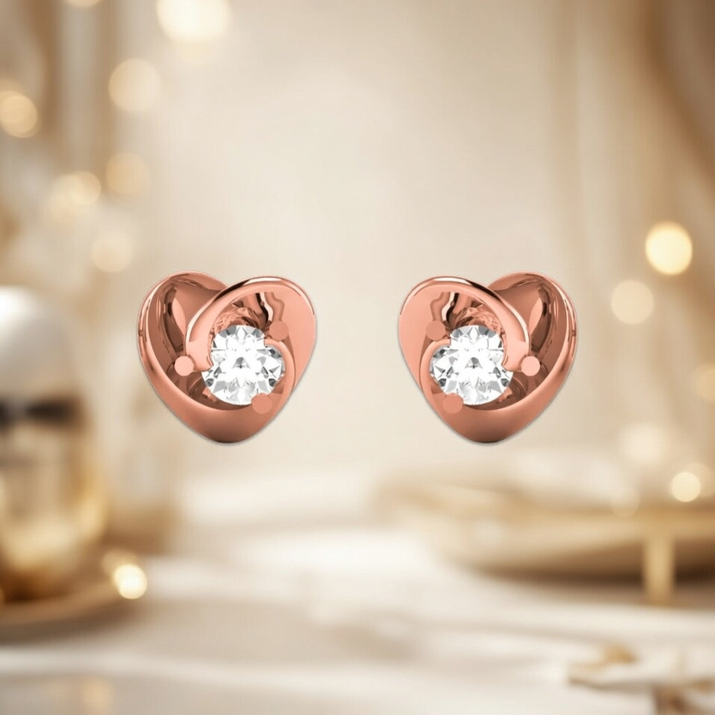 Wear Your Heart in a Spiral of Diamonds: The Diamond Spiral Heart Studs from Starkle