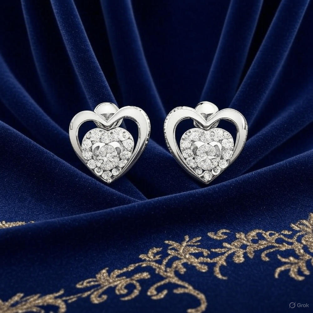 A Gentle Embrace in Diamonds – Heart Embrace Studs by Starkle, Where Love Holds You Close