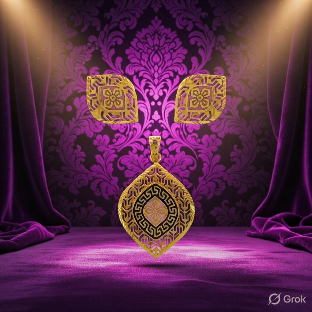 The Beautiful Gold Set That Captivates: Radiant Gold, Endless Flow – Embrace the Marquise Meander Set from Starkle