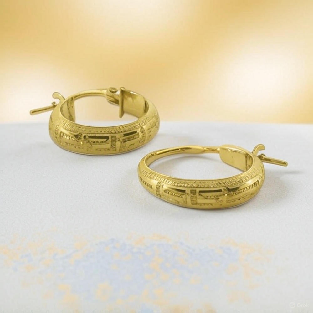 Elevate Your Style with Starkle’s Exquisite Meander Textured Hoops
