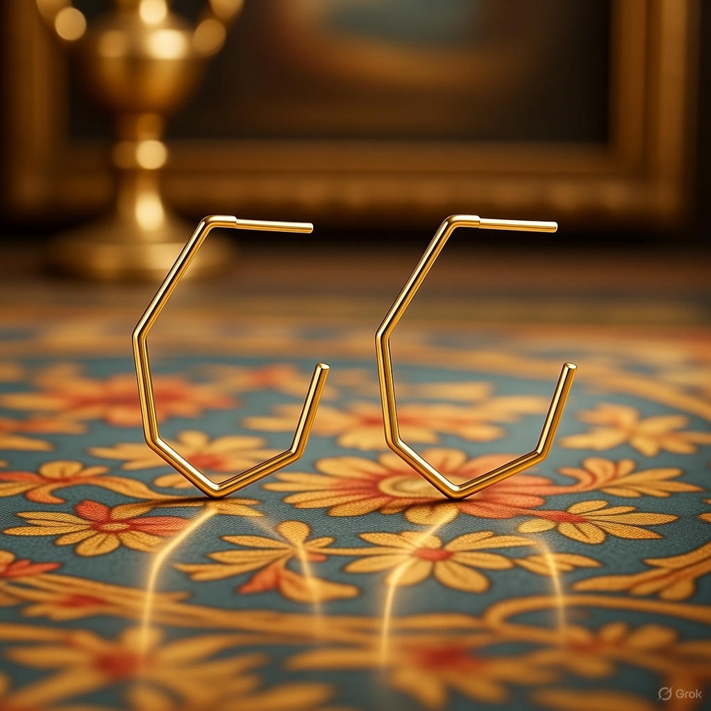 Open to Brilliance: Gold Hexa Hoops That Frame Your Face with Effortless Geometry